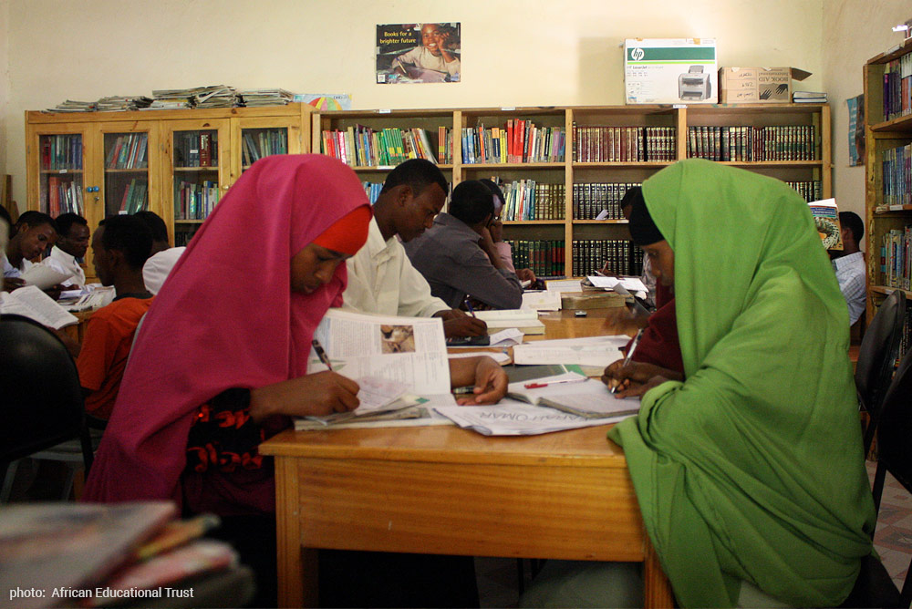 girls studying in library from African Educaiton Trust