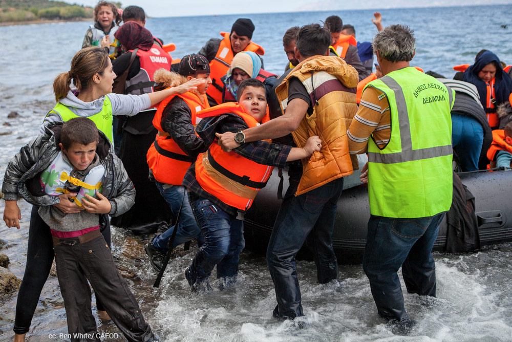 refugees arrive in Greece
