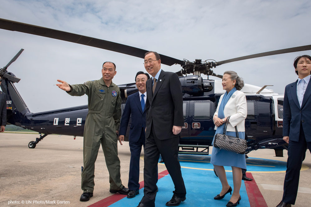 Secretary General Ban Ki Moon arrives in Korea