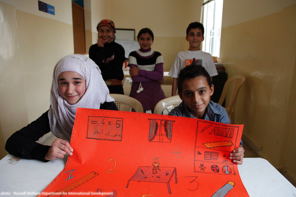 refugee children in classroom