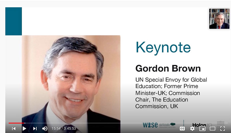 Commission Chair Gordon Brown’s keynote at the Education Disrupted, Education Reimagined WISE Summit